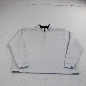 BOEN Brand Sweatshirt Men Large Gray Paradise Waffle 1/4 Zip Pullover Mock Neck